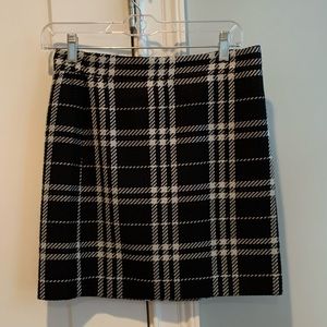 J.Crew black plaid mini skirt size 0